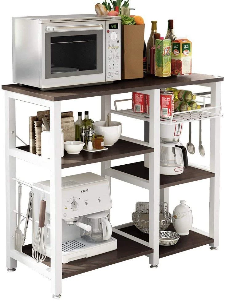 3 Tier Kitchen Bakers Rack Utility Storage Cart Microwave Oven Stand Black