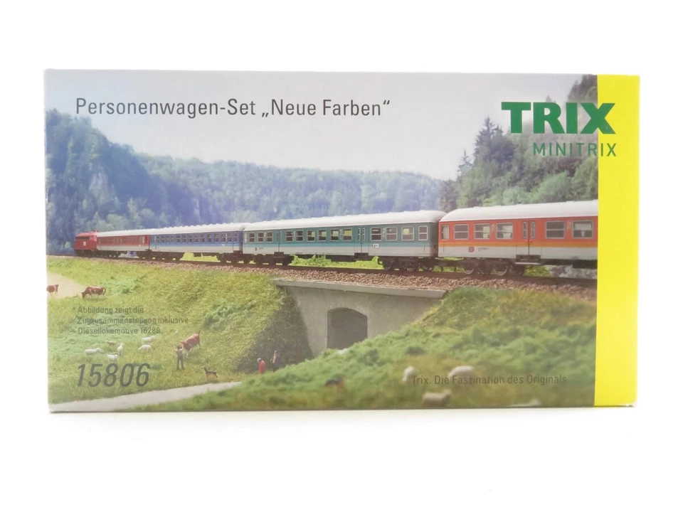 (GC053) Minitrix 15806 N DC Personenwagen-Set "Neue Farben" DB, OVP