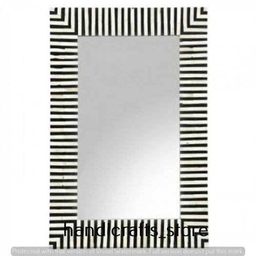 Bohimian Bone Inlay Waterfall Mirror Frame Handmade Home Decor Design Wood Frame - Picture 3 of 4