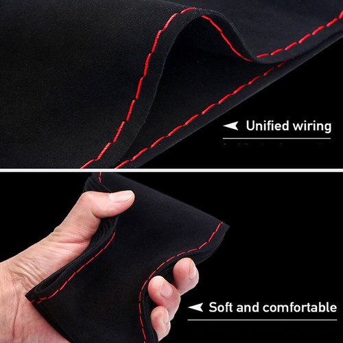 Car Steering Wheel Booster Cover Red Suede Leather Non-Slip Accessories 15"/38cm - Picture 3 of 10