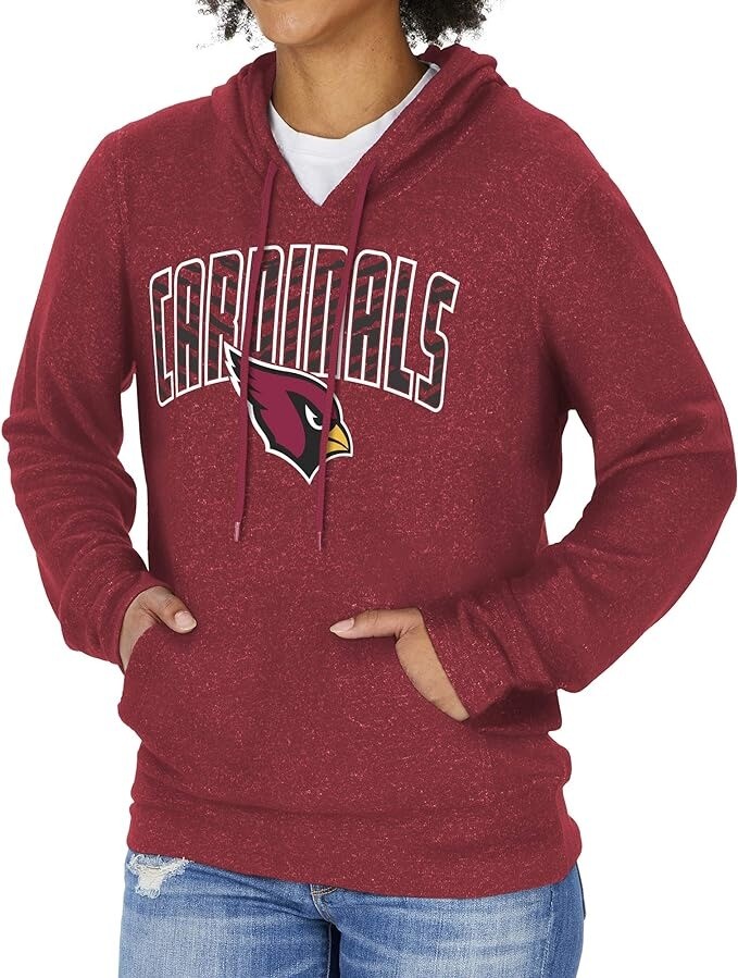 Мягкая толстовка с капюшоном из мрамора Zubaz NFL Womens Arizona Cardinals