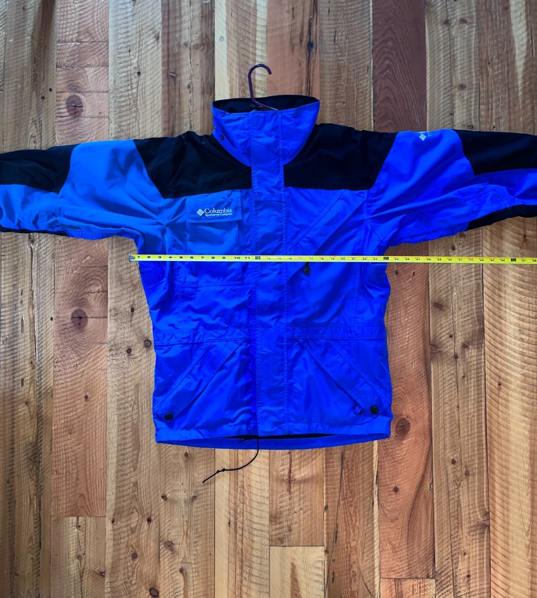 blue and black columbia jacket