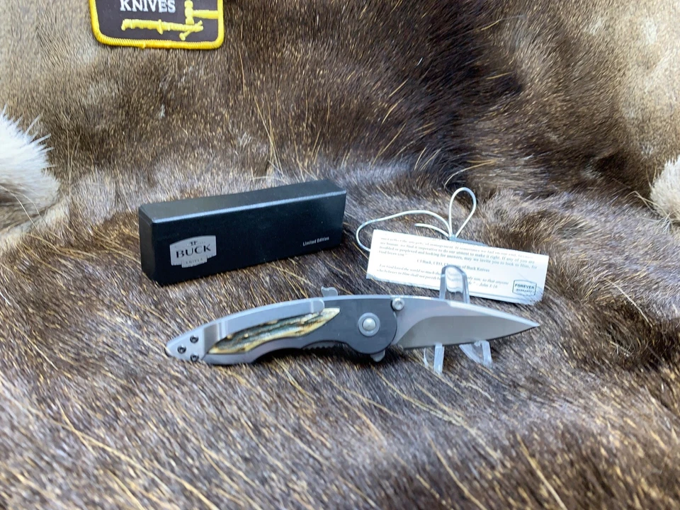 Cuchillo Buck 0292B01-B Impulse Liner Lock con inserto de ciervo - Como nuevo en caja bonito Foto 2 de 4