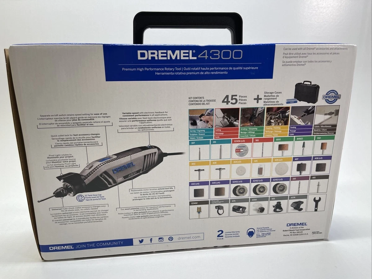 Dremel 4300-5/40 High Performance Rotary Tool Kit with LED Light