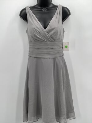 david's bridal mercury bridesmaid dress David's Bridal Mercury Chiffon Strapless Bridesmaid Dress Size 6 NWT