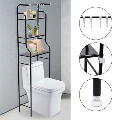 Over The Toilet Storage Rack 4-Tier Metal Bathroom Shelf Space Saver Organizer