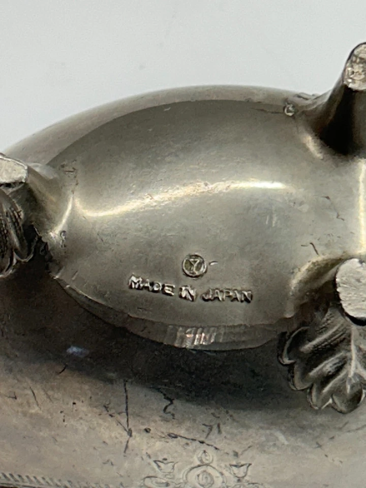 Vintage Gorham Galvanizado Níquel Prata Molho Barco - Pé Feito no Japão - Imagem 4 de 4