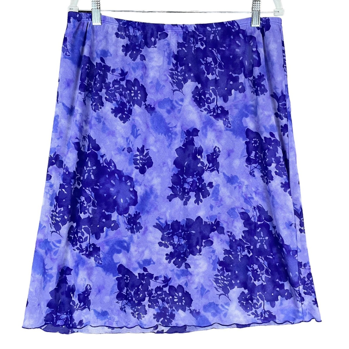 Vintage Ingredients Floral Skirt Womens Large Purple A-Line Lined