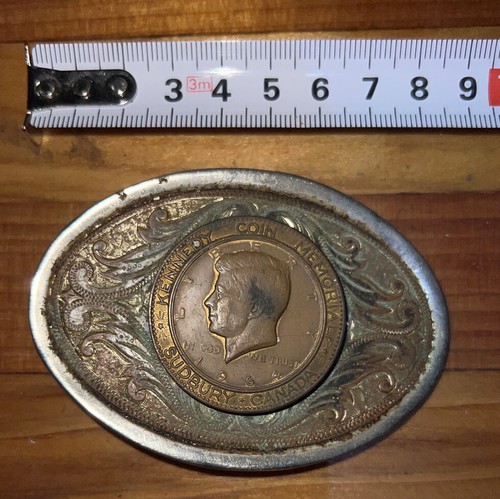 Kennedy Coin Memorial Sudbury Canada Gettone Medaglia Medaglia R412 Fibbia Cintura - Foto 4 di 5
