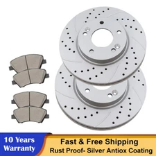 280mm Front Disc Rotors Ceramic Brake Pads Fit Hyundai Elantra Kia Forte Forte5