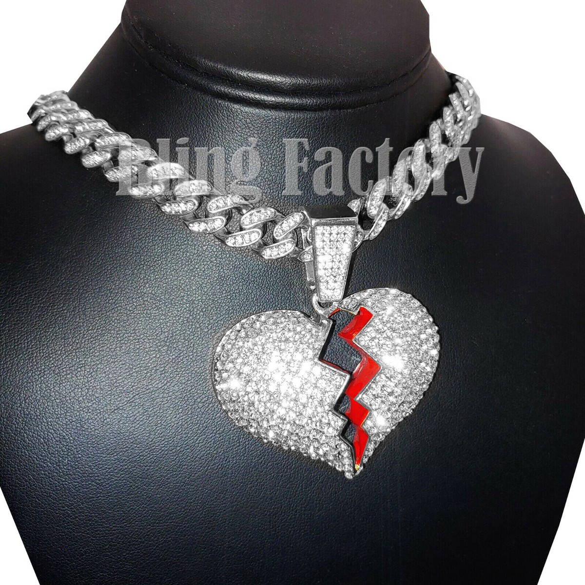 Broken Heart pendant & 18 Broken Heart pendant & 18