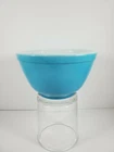 Vintage Pyrex 1940s Primary Color Mixing Bowl Blue Numberless Thick Wall 1 Pint