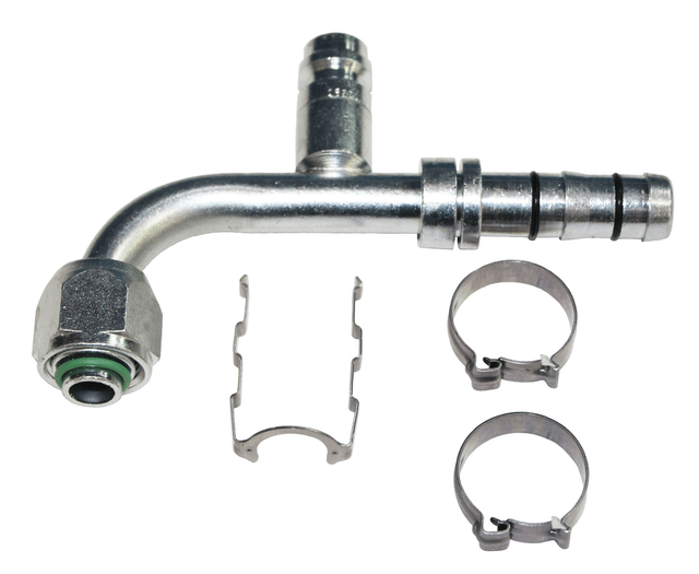 Automotive AC Hose Fitting EZ Clip 8 Fem 90 High Charge Port Step to