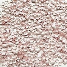 5mm Cup Sequins Pale Pink Opaque Satin Pearl Medium Hole Made in USA