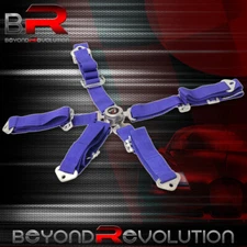 2" Blue Nylon 5 Point Camlock Harness Safety Seat Belt Strap Quick Snap Eye Bolt