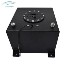 Coated Fuel Cell Gas Tank & Level Sender Racing/Drifting Black Aluminum 5 Gallon