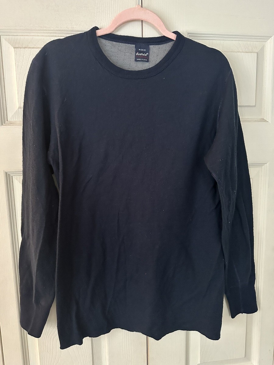 Vintage Mens Navy Blue Duofold Long Sleeve Pullover Thermal Shirt