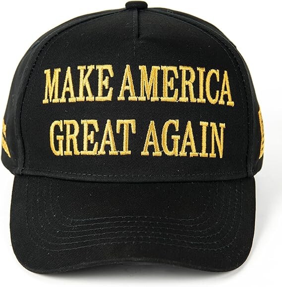 MAGA Hat Donald Trump Hat Red Black Dark MAGA One Size Black and Gold Maga Hat