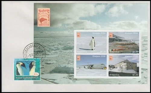 NEW ZEALAND KIWIPEX ANTARCTIC CINDERELLA SHEETLET FDC#4 (ID:4/D7660)
