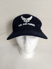 US Air Force Hat Wings Logo Baseball Cap Stretch Back One Size USAF Made in USA