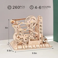 ROKR DIY Wooden 3D Puzzle Mechanical Model Kits Roller Coaster Toy Kids Teen