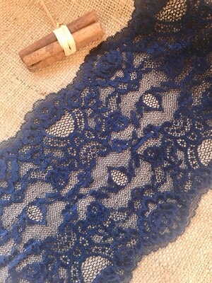 Rich Chocolate Brown Stretch Lace Wide 7/"//18 cm Lingerie Craft Sew Table Runner