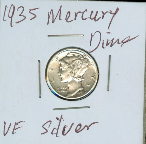 1935 Silver Mercury Dime VF