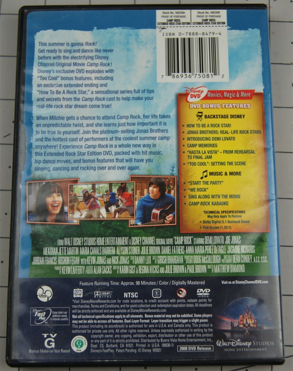 Camp Rock (DVD, 2008) Disney Movie | eBay