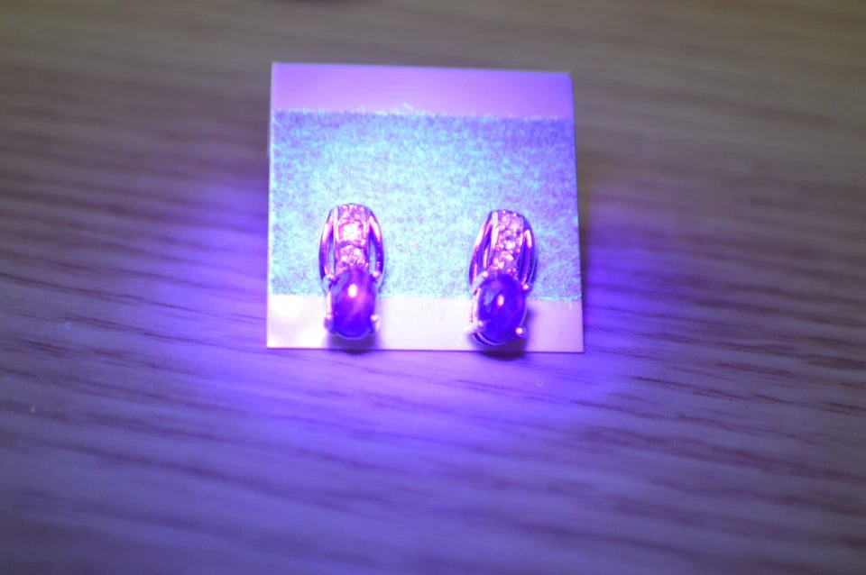 1.75ct Premium Star Blue Sapphire / Apatite Earrings Platinum over Fine Silver - Image 2 of 4