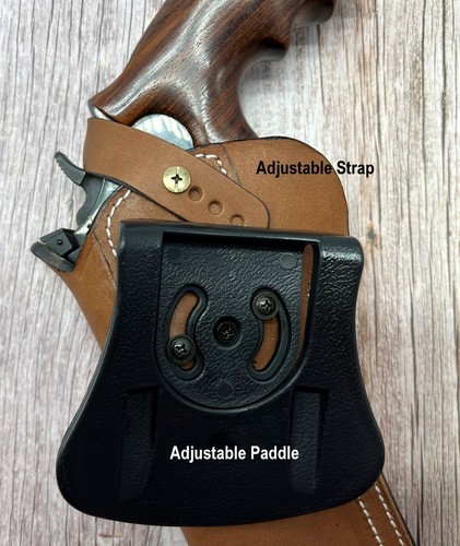 For 5.5" RUGER GP100 22LR, Right Hand Leather OWB Roto Paddle Holster - Picture 4 of 13