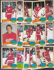 1980 OPC Team SET Lot of 16 Detroit RED WINGS NM o-pee-chee FOLIGNO (R) GILBERT