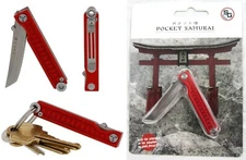 StatGear SG Pocket Samurai Aluminum Edition Red PKT-AL-RED Keychain Mini Knife