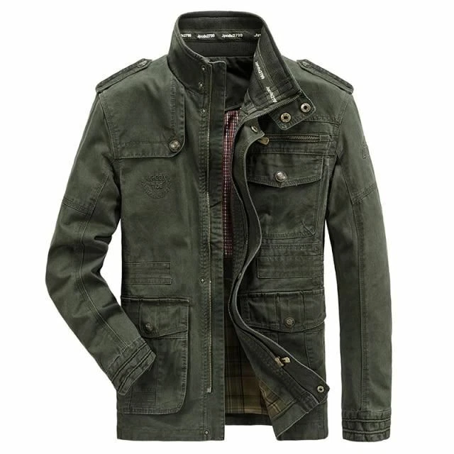 Men s Military Jacket Casual Cotton Multi pocket Army Bomber Flight Coat Plus Si