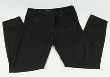 Adrianna Papell Women  s Flat Front Pants Black with Zipper Pocket Size 8
