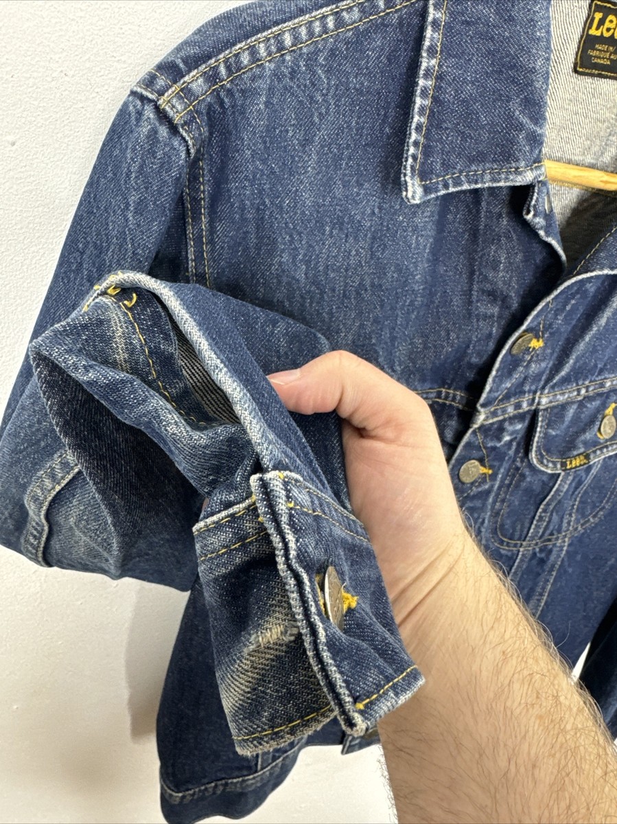 Vintage Lee Denim Jean Jacket S Blue Made In Canada 70s 80s