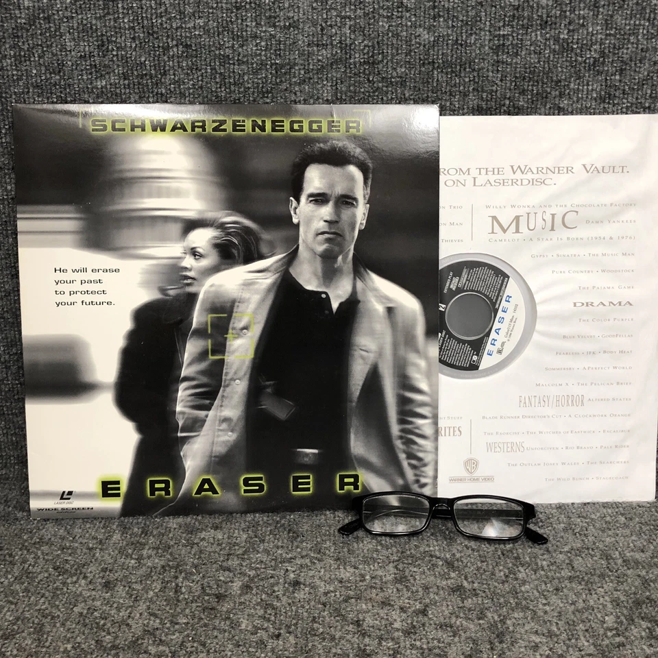Eraser 12” Laserdisc Widescreen Edition Arnold Schwarzenegger In EUC Foto 3 de 3