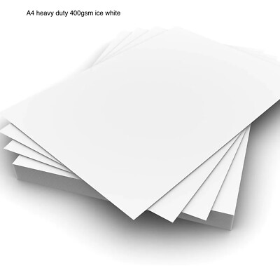 A4 EISWEISS 400 g/m² DICKE KARTE 20 BLATT SCHWERMATTE BASTELKARTE
