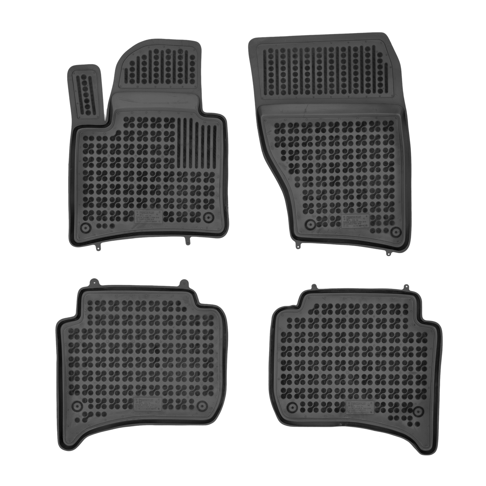 Tapis de sol en caoutchouc Rezaw-Plast noir pour Volkswagen Touareg II 2010-2018