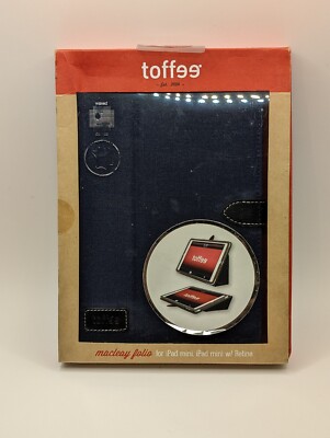 Toffee Macleay Folio Canvas/Leather Case for iPad Mini, Blue New