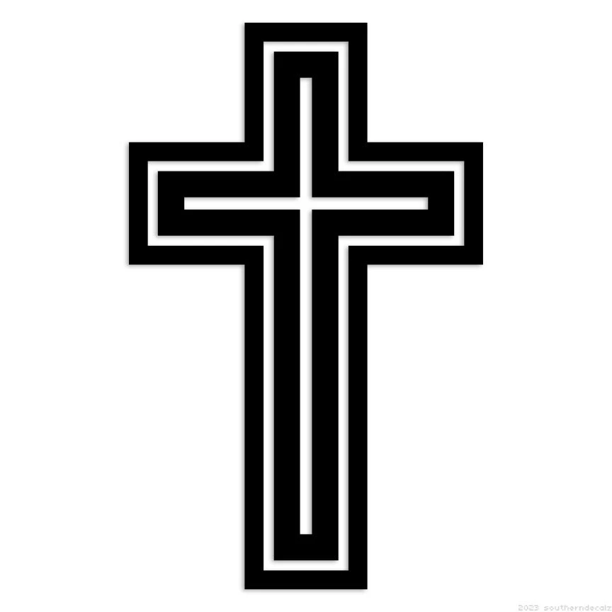 Jesus Christian Cross Decal Sticker Multiple Colors Sizes ebn6837