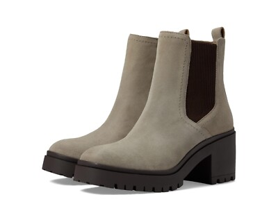 Blondo Z5592* Womens Grey Suede Raquel Waterproof Lug Sole Bootie Size 7.5 M