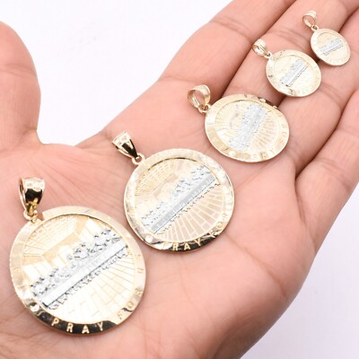 Apostles Last Supper Pendant Diamond Cut Real 10K Yellow White Gold ALL SIZES