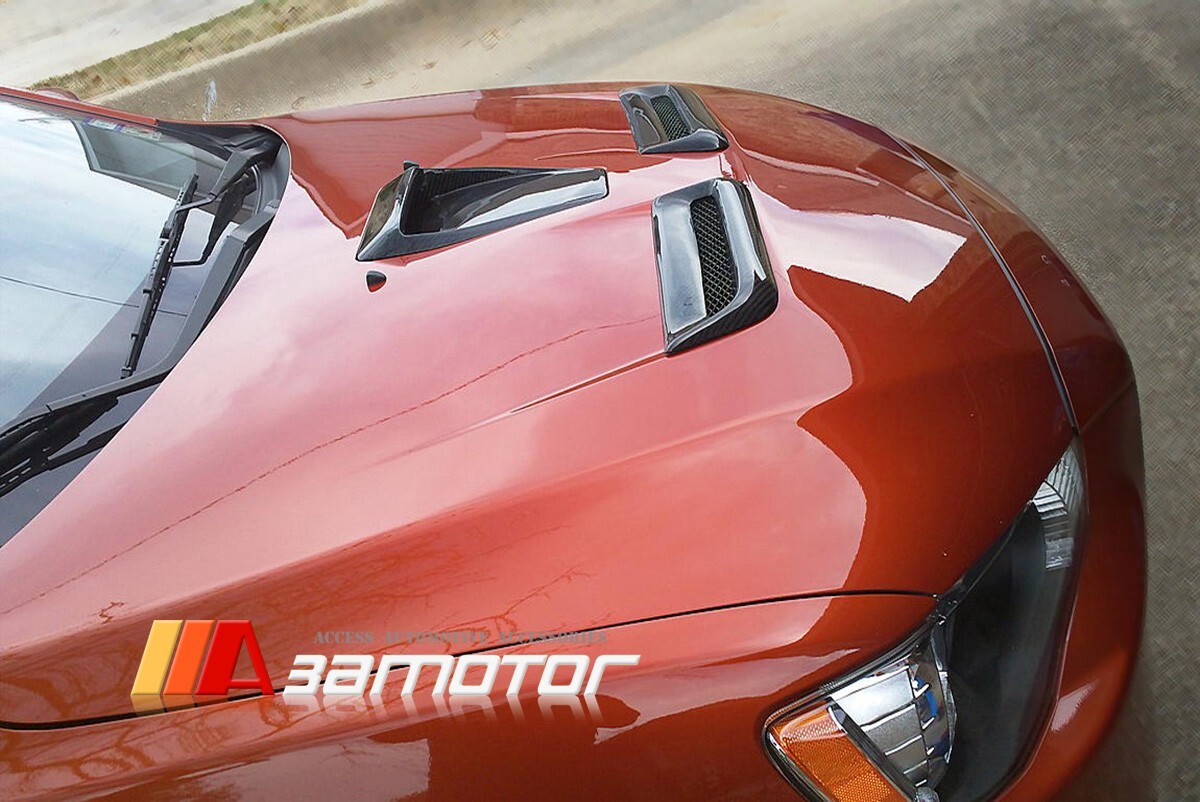 Twin Carbon Fiber Scoop Hood Vents fits Mitsubishi Evolution X EVO