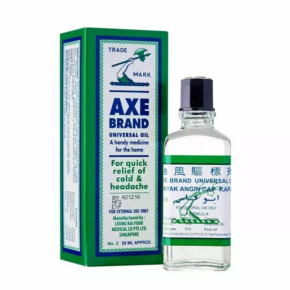 Aceite Universal Marca Axe | Alivio Rápido Rápido Resfriado y Dolor de Cabeza 3 5 10 56ml EE. UU. Foto 2 de 4