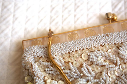 Vintage Beaded and Sequinned Clutch Bag, c1930s, Very Good Condition - Picture 5 of 5