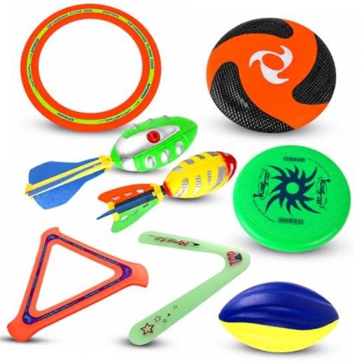 8-in-1 Sports Combo Play Set - Ultimate Outdoor Family Backyard Games with