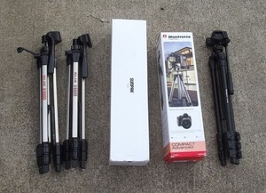 5 Assorted Camera Tripods, Slik, Sunpak, Manfrotto & Targus