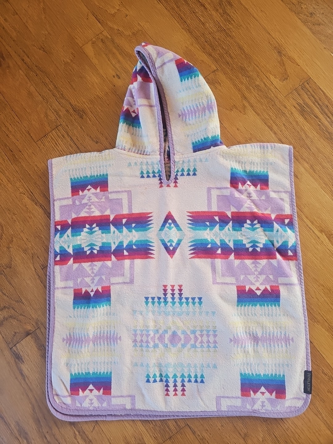 Poncho Kids Pink Purple Tribal Aztec Beach Swim Cover Up