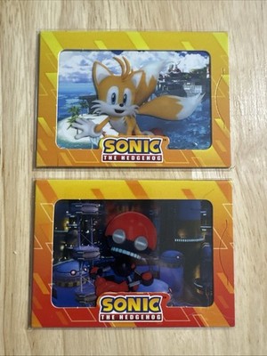 Sonic The Hedgehog Sega Cybercel lot of 2 Cards, Common Orbot & Tails