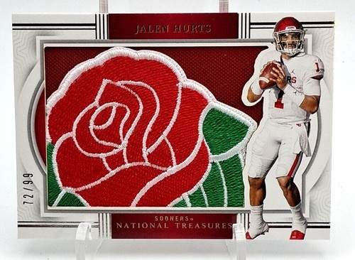 2024 Jalen Hurts National Treasures Collegiate Jumbo Rose Bowl Patch  MVP  **